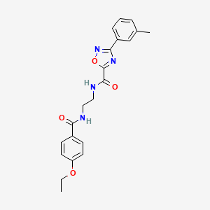 molecular formula C21H22N4O4 B11471099 N-(2-{[(4-ethoxyphenyl)carbonyl]amino}ethyl)-3-(3-methylphenyl)-1,2,4-oxadiazole-5-carboxamide 