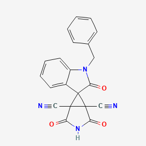 1'-Benzyl-2,2',4-trioxospiro[3-azabicyclo[3.1.0]-hexane-6,3'-indole]-1,5-dicarbonitrile