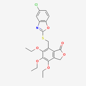 7-{[(5-chloro-1,3-benzoxazol-2-yl)sulfanyl]methyl}-4,5,6-triethoxy-2-benzofuran-1(3H)-one