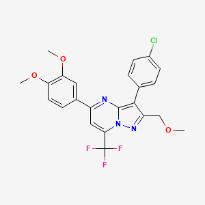 3-(4-Chlorophenyl)-5-(3,4-dimethoxyphenyl)-2-(methoxymethyl)-7-(trifluoromethyl)pyrazolo[1,5-a]pyrimidine