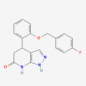 4-{2-[(4-fluorobenzyl)oxy]phenyl}-1,4,5,7-tetrahydro-6H-pyrazolo[3,4-b]pyridin-6-one