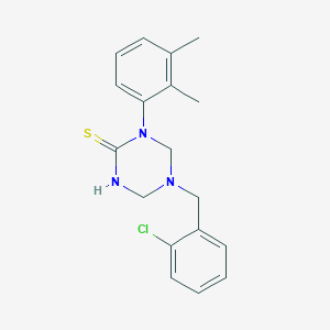 molecular formula C18H20ClN3S B11471167 5-(2-Chlorobenzyl)-1-(2,3-dimethylphenyl)-1,3,5-triazinane-2-thione 