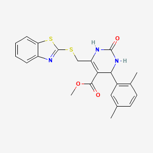 Methyl 6-[(1,3-benzothiazol-2-ylsulfanyl)methyl]-4-(2,5-dimethylphenyl)-2-oxo-1,2,3,4-tetrahydropyrimidine-5-carboxylate