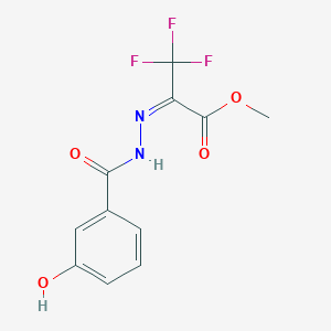 methyl (2E)-3,3,3-trifluoro-2-{2-[(3-hydroxyphenyl)carbonyl]hydrazinylidene}propanoate