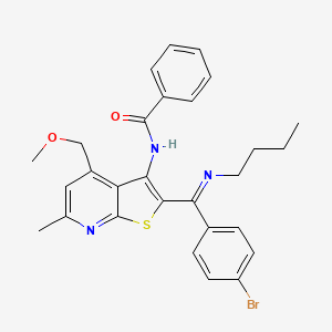 molecular formula C28H28BrN3O2S B11471191 N-{2-[(E)-(4-bromophenyl)(butylimino)methyl]-4-(methoxymethyl)-6-methylthieno[2,3-b]pyridin-3-yl}benzamide 