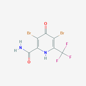 3,5-Dibromo-4-hydroxy-6-(trifluoromethyl)pyridine-2-carboxamide