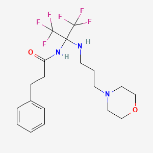 molecular formula C19H25F6N3O2 B11471208 N-(1,1,1,3,3,3-hexafluoro-2-{[3-(morpholin-4-yl)propyl]amino}propan-2-yl)-3-phenylpropanamide 