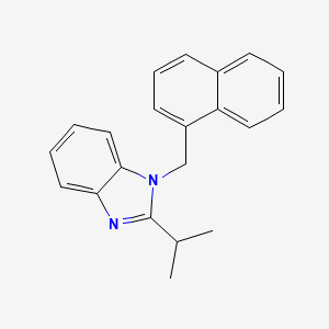 molecular formula C21H20N2 B11471215 1-(naphthalen-1-ylmethyl)-2-(propan-2-yl)-1H-benzimidazole 