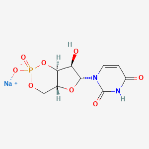 molecular formula C₉H₁₀N₂NaO₈P B1147122 尿苷，环状 3',5'-(氢磷酸)，单钠盐 CAS No. 56632-58-7