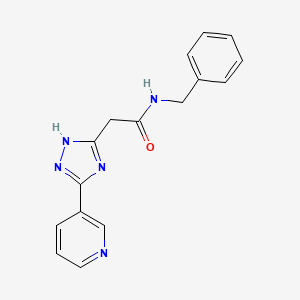 molecular formula C16H15N5O B11471246 N-benzyl-2-[5-(pyridin-3-yl)-1H-1,2,4-triazol-3-yl]acetamide 