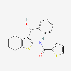 molecular formula C20H19NO2S2 B11471255 N-{3-[hydroxy(phenyl)methyl]-4,5,6,7-tetrahydro-1-benzothiophen-2-yl}thiophene-2-carboxamide CAS No. 936077-60-0