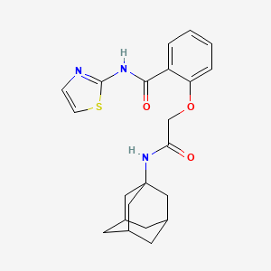 molecular formula C22H25N3O3S B11471273 2-{[(Adamantan-1-YL)carbamoyl]methoxy}-N-(1,3-thiazol-2-YL)benzamide 