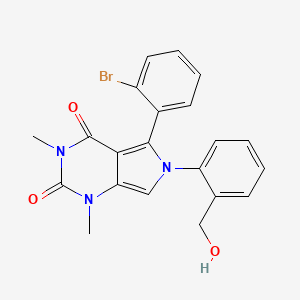 molecular formula C21H18BrN3O3 B11471281 5-(2-bromophenyl)-6-[2-(hydroxymethyl)phenyl]-1,3-dimethyl-1H-pyrrolo[3,4-d]pyrimidine-2,4(3H,6H)-dione 