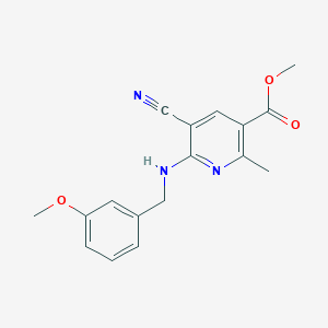 molecular formula C17H17N3O3 B11471294 Methyl 5-cyano-6-[(3-methoxybenzyl)amino]-2-methylpyridine-3-carboxylate 