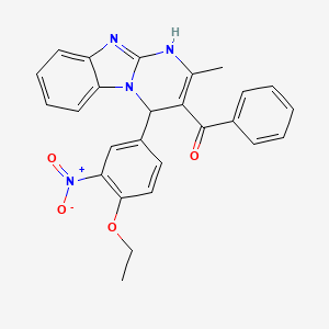 molecular formula C26H22N4O4 B11471305 [4-(4-Ethoxy-3-nitrophenyl)-2-methyl-1,4-dihydropyrimido[1,2-a]benzimidazol-3-yl](phenyl)methanone 