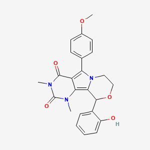 13-(2-hydroxyphenyl)-8-(4-methoxyphenyl)-3,5-dimethyl-12-oxa-3,5,9-triazatricyclo[7.4.0.02,7]trideca-1,7-diene-4,6-dione