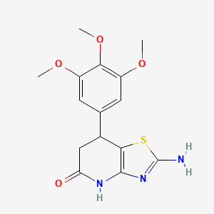 molecular formula C15H17N3O4S B11471342 2-amino-7-(3,4,5-trimethoxyphenyl)-6,7-dihydro[1,3]thiazolo[4,5-b]pyridin-5(4H)-one 