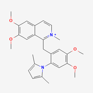 molecular formula C27H31N2O4+ B11471385 1-[2-(2,5-dimethyl-1H-pyrrol-1-yl)-4,5-dimethoxybenzyl]-6,7-dimethoxy-2-methylisoquinolinium 