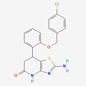 molecular formula C19H16ClN3O2S B11471386 2-amino-7-{2-[(4-chlorobenzyl)oxy]phenyl}-6,7-dihydro[1,3]thiazolo[4,5-b]pyridin-5(4H)-one 