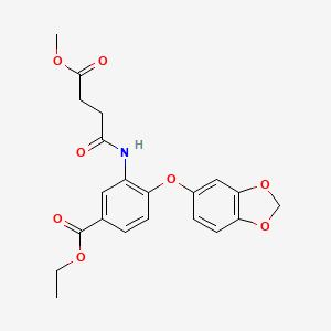 Ethyl 4-(1,3-benzodioxol-5-yloxy)-3-[(4-methoxy-4-oxobutanoyl)amino]benzoate