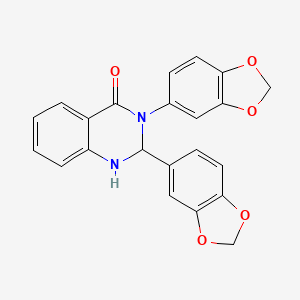 molecular formula C22H16N2O5 B11471444 2,3-bis(1,3-benzodioxol-5-yl)-2,3-dihydroquinazolin-4(1H)-one 