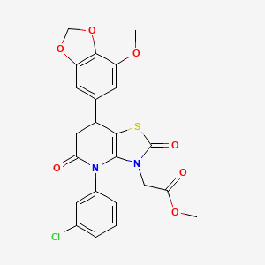 methyl [4-(3-chlorophenyl)-7-(7-methoxy-1,3-benzodioxol-5-yl)-2,5-dioxo-4,5,6,7-tetrahydro[1,3]thiazolo[4,5-b]pyridin-3(2H)-yl]acetate