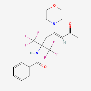 molecular formula C19H20F6N2O3 B11471472 N-[(4Z)-1,1,1-trifluoro-4-(morpholin-4-yl)-6-oxo-2-(trifluoromethyl)hept-4-en-2-yl]benzamide 