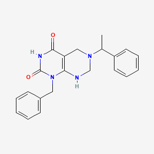 Pyrimido[4,5-d]pyrimidine-2,4(1H,3H)-dione, 5,6,7,8-tetrahydro-6-(1-phenylethyl)-1-(phenylmethyl)-