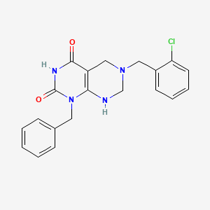 molecular formula C20H19ClN4O2 B11471495 1-benzyl-6-(2-chlorobenzyl)-2-hydroxy-5,6,7,8-tetrahydropyrimido[4,5-d]pyrimidin-4(1H)-one 