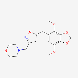 4-({5-[(4,7-Dimethoxy-1,3-benzodioxol-5-yl)methyl]-4,5-dihydro-1,2-oxazol-3-yl}methyl)morpholine