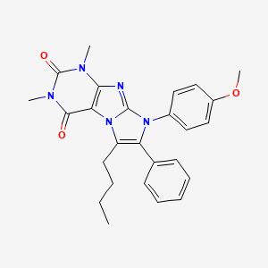 molecular formula C26H27N5O3 B11471518 6-butyl-8-(4-methoxyphenyl)-1,3-dimethyl-7-phenyl-1H-imidazo[2,1-f]purine-2,4(3H,8H)-dione 