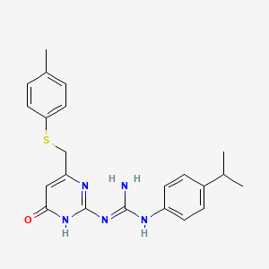 1-(4-{[(4-Methylphenyl)sulfanyl]methyl}-6-oxo-1,6-dihydropyrimidin-2-yl)-3-[4-(propan-2-yl)phenyl]guanidine