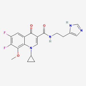 molecular formula C19H18F2N4O3 B11471530 1-cyclopropyl-6,7-difluoro-N-[2-(1H-imidazol-4-yl)ethyl]-8-methoxy-4-oxo-1,4-dihydroquinoline-3-carboxamide 