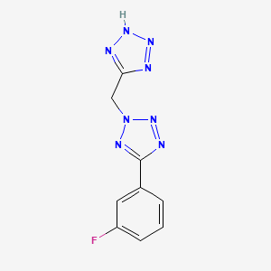 molecular formula C9H7FN8 B11471532 5-{[5-(3-fluorophenyl)-2H-tetrazol-2-yl]methyl}-1H-tetrazole 