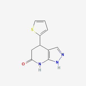 molecular formula C10H9N3OS B11471549 4-(thiophen-2-yl)-1,4,5,7-tetrahydro-6H-pyrazolo[3,4-b]pyridin-6-one 