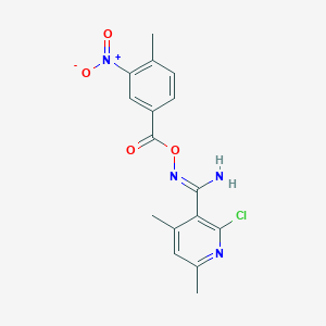 2-chloro-4,6-dimethyl-N'-{[(4-methyl-3-nitrophenyl)carbonyl]oxy}pyridine-3-carboximidamide