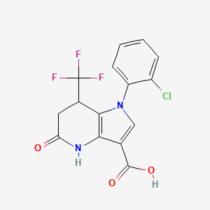 1-(2-chlorophenyl)-5-oxo-7-(trifluoromethyl)-4,5,6,7-tetrahydro-1H-pyrrolo[3,2-b]pyridine-3-carboxylic acid