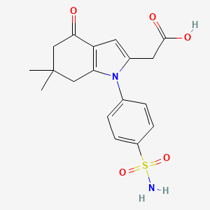 [6,6-dimethyl-4-oxo-1-(4-sulfamoylphenyl)-4,5,6,7-tetrahydro-1H-indol-2-yl]acetic acid