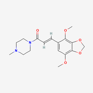 molecular formula C17H22N2O5 B11471604 (2E)-3-(4,7-dimethoxy-1,3-benzodioxol-5-yl)-1-(4-methylpiperazin-1-yl)prop-2-en-1-one 