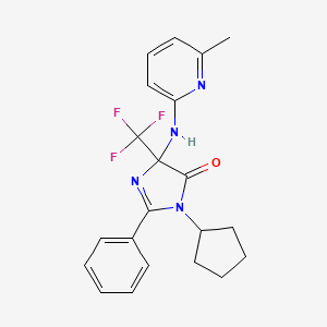 3-cyclopentyl-5-[(6-methylpyridin-2-yl)amino]-2-phenyl-5-(trifluoromethyl)-3,5-dihydro-4H-imidazol-4-one