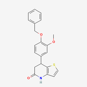 molecular formula C21H19NO3S B11471677 7-[4-(benzyloxy)-3-methoxyphenyl]-6,7-dihydrothieno[3,2-b]pyridin-5(4H)-one 