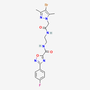 N-(2-{[(4-bromo-3,5-dimethyl-1H-pyrazol-1-yl)acetyl]amino}ethyl)-3-(4-fluorophenyl)-1,2,4-oxadiazole-5-carboxamide