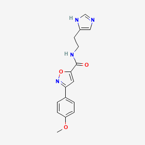 molecular formula C16H16N4O3 B11471715 N-[2-(1H-imidazol-4-yl)ethyl]-3-(4-methoxyphenyl)-1,2-oxazole-5-carboxamide 