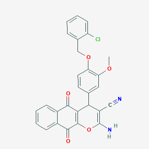 2-amino-4-{4-[(2-chlorobenzyl)oxy]-3-methoxyphenyl}-5,10-dioxo-5,10-dihydro-4H-benzo[g]chromene-3-carbonitrile