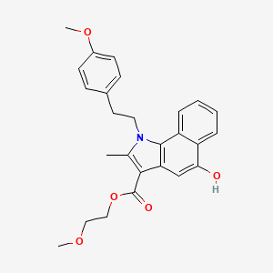 molecular formula C26H27NO5 B11471722 2-methoxyethyl 5-hydroxy-1-[2-(4-methoxyphenyl)ethyl]-2-methyl-1H-benzo[g]indole-3-carboxylate 