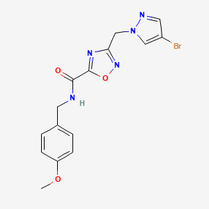 3-[(4-bromo-1H-pyrazol-1-yl)methyl]-N-(4-methoxybenzyl)-1,2,4-oxadiazole-5-carboxamide