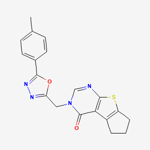 3-{[5-(4-methylphenyl)-1,3,4-oxadiazol-2-yl]methyl}-3,5,6,7-tetrahydro-4H-cyclopenta[4,5]thieno[2,3-d]pyrimidin-4-one