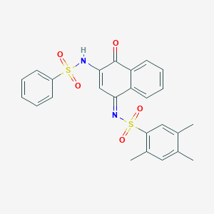 2,4,5-trimethyl-N-[(1Z)-4-oxo-3-[(phenylsulfonyl)amino]naphthalen-1(4H)-ylidene]benzenesulfonamide