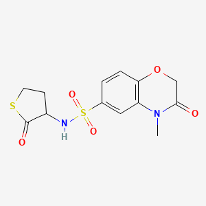 4-methyl-3-oxo-N-(2-oxotetrahydrothiophen-3-yl)-3,4-dihydro-2H-1,4-benzoxazine-6-sulfonamide