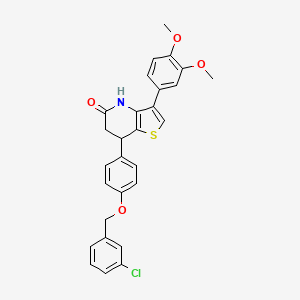 7-{4-[(3-chlorobenzyl)oxy]phenyl}-3-(3,4-dimethoxyphenyl)-6,7-dihydrothieno[3,2-b]pyridin-5(4H)-one